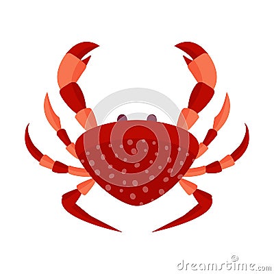 Red Crab Icon Vector Illustration