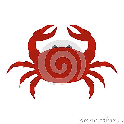 Red crab icon isolated Vector Illustration