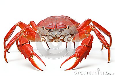 Red crab isolated on white background, easy extraction Cartoon Illustration
