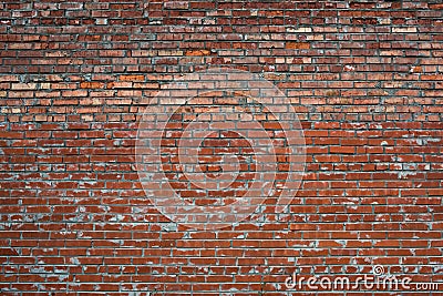 Red Cracked white grunge brick wall textured Stock Photo