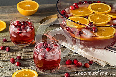 Red Cranberry Holiday Punch Stock Photo