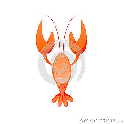 Red crayfish icon Vector Illustration