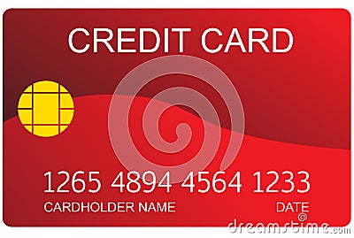 Red credit card Stock Photo