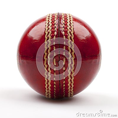 Red Cricket Ball Stock Photo