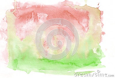 Red crimson and green lime green mixed abstract watercolor background. It`s useful for greeting cards, valentines, letters. H Stock Photo