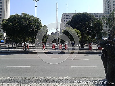 Red Cross in brazilian independence day parade. Editorial Stock Photo
