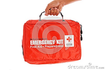 Red Cross Emergency Kit Editorial Stock Photo