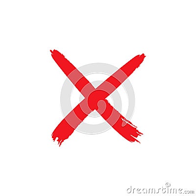 Red cross x vector icon. no wrong symbol. delete, vote sign. graphic design element set on white background Stock Photo