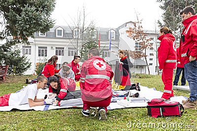 Red Cross Youth Editorial Stock Photo