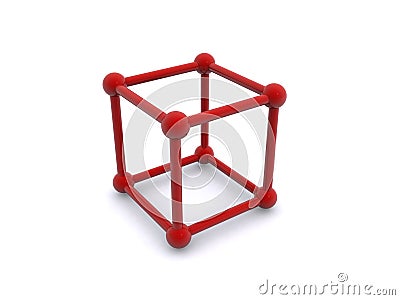 Red Cube or Cage Stock Photo