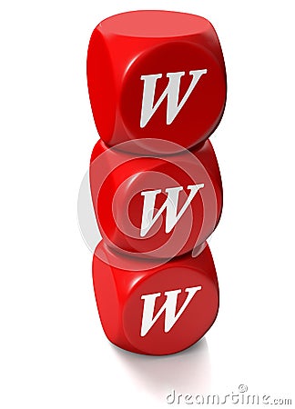 Red cubes with WWW address Stock Photo
