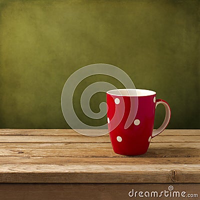 Red cup with dots Stock Photo