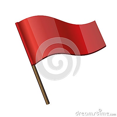 Red Curl Flag Icon Vector Illustration