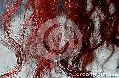 Red curly curls close-up Stock Photo