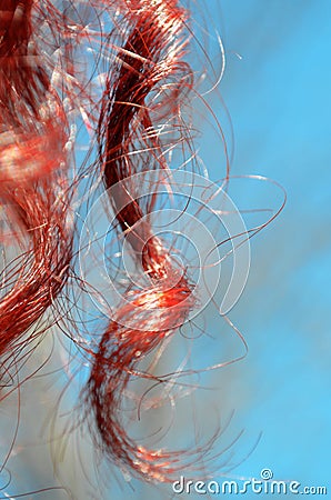 Red curly curls close-up Stock Photo