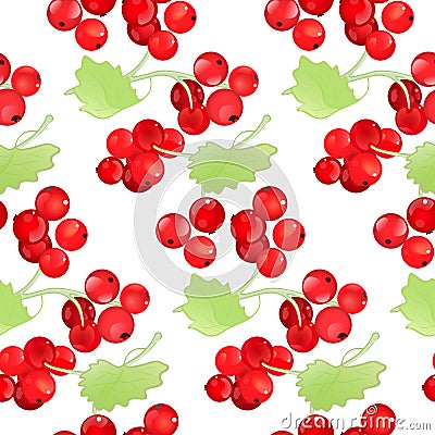 Red currant seamless pattern Vector Illustration