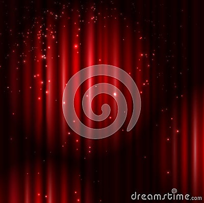 Red curtain Vector Illustration