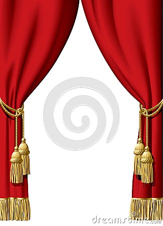 Red curtain Vector Illustration