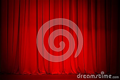 Red curtain stage background Stock Photo