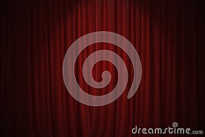 Red curtains in theatre background. 3D rendered illustration Cartoon Illustration