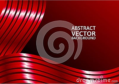 Red curve abstract vector background with copy space Vector Illustration