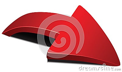 Red curved arrow Vector Illustration