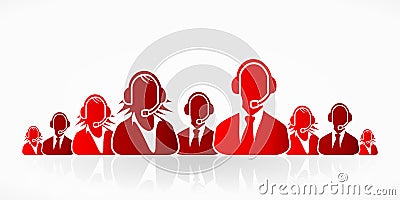 Red customer service Vector Illustration