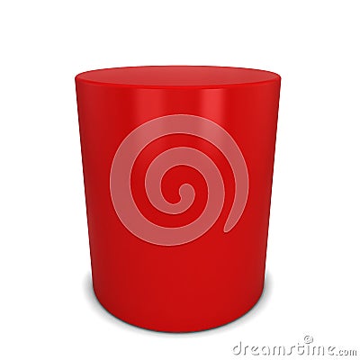 Red cylinder Cartoon Illustration