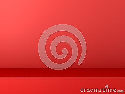Blank red 3d background minimal conceptual 3D rendering Stock Photo