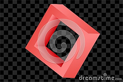Red 3d element design shape sphere cube Stock Photo
