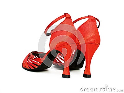 Red dancing shoes Stock Photo