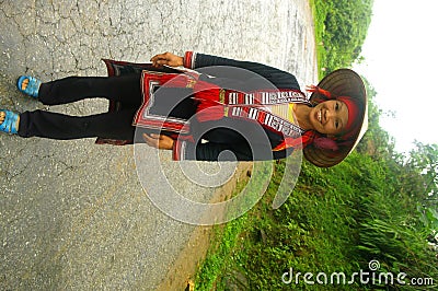Red Dao ethnic female Stock Photo