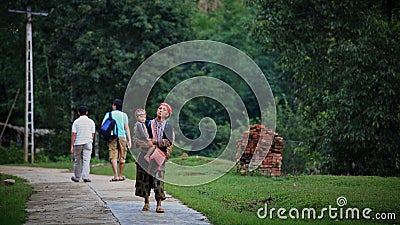 Red Dao hill tribe mother holds her son Editorial Stock Photo