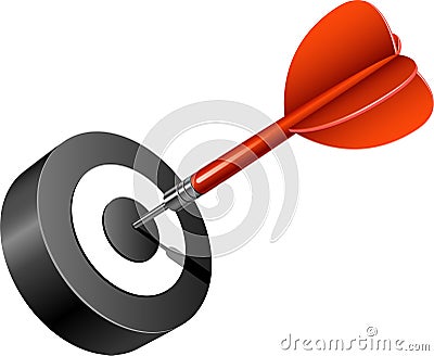 Red dart hitting the target Vector Illustration