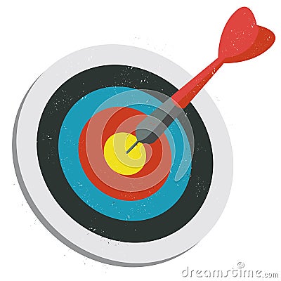 Red dart hitting target Vector Illustration