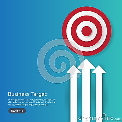 red dartboard center goal. strategy achievement and business success flat design. Archery dart target and arrow for banner or Vector Illustration