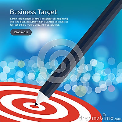 red dartboard center goal. strategy achievement and business success flat design. Archery dart target and arrow for banner or Vector Illustration