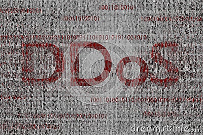 Red ddos text binary cloud infected code 3d render background Stock Photo