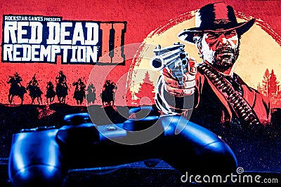 Red dead Redemption 2 video game Editorial Stock Photo