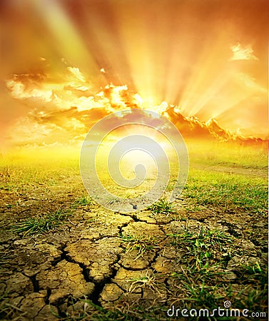 Red decline in desert Stock Photo