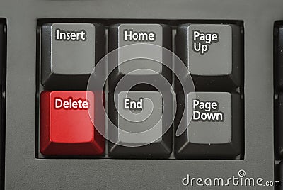 Red Delete Button Stock Photo