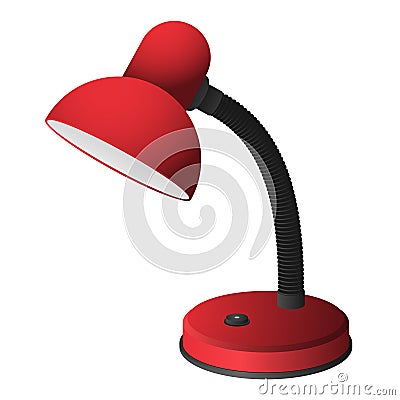 Red desk lamp Vector Illustration