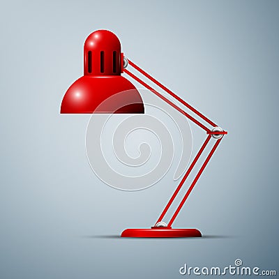 Red desk lamp Vector Illustration