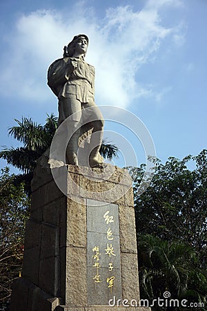Red detachment statue Stock Photo