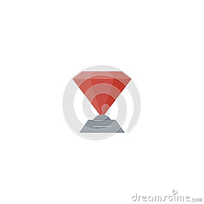Red Diamond Flat Icon Vector. Gemstone Illustration. Expensive Stone Symbol Vector Illustration