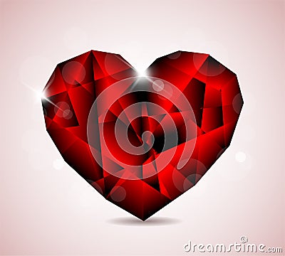 Red Diamond jewel heart Stock Photo