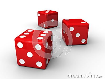 Red Dices Stock Photo