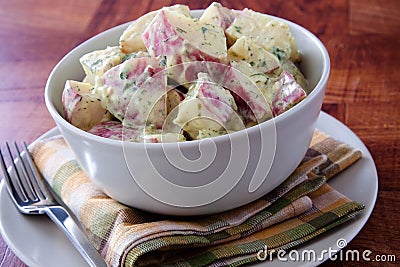 Red Dijon Potato Salad Stock Photo