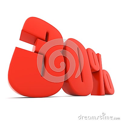 Red 30% discount sign Stock Photo