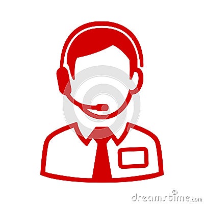 Red dispatcher icon - vector Stock Photo
